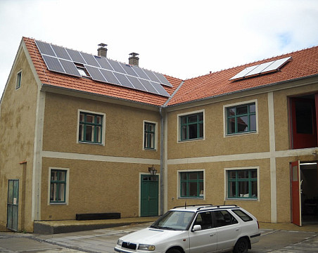 Solární elektrárna 4,6KW, termický systém orienrace východ - západ 